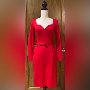 Banana Republic L’Wren Scott Collection Vibrant Red Long Sleeve Dress